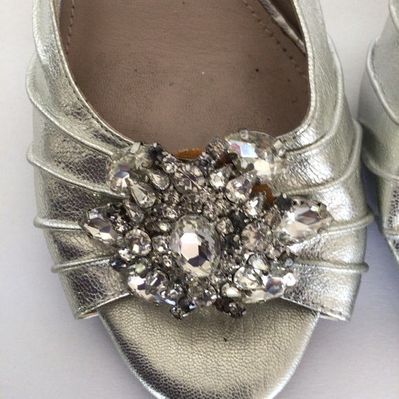 NORDSTROM GLINT SILVER WEDDING HEELS SIZE 9.5 - Picture 9 of 13